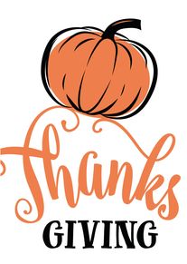Orange Pumpkin with Thanks Giving Autumn Thank You Greeting Card