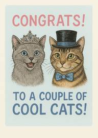 Congrats to a Couple of Cool Cats with Cat Illustrations