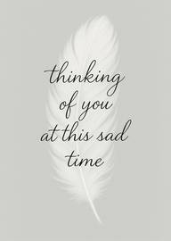 Elegant Sympathy Card with White Feather and Thoughtful Message