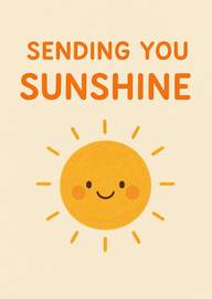 Sending You Sunshine Cute Smiling Sun Illustration Card