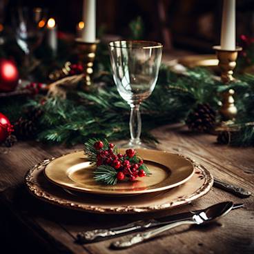 Christmas dinner place setting
