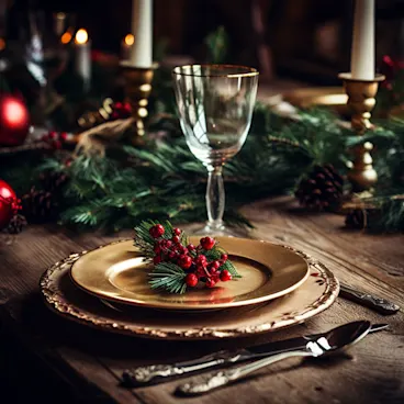 Christmas dinner place setting