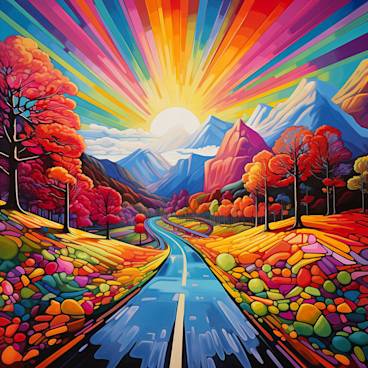 Calming outdoor mountain scene