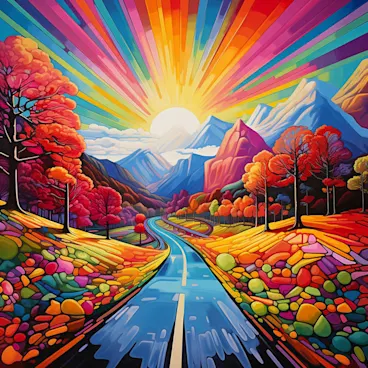 Calming outdoor mountain scene