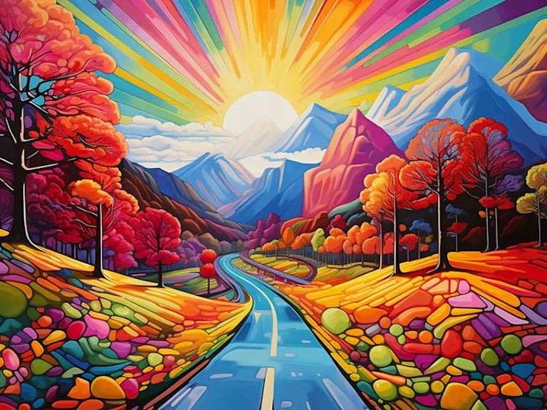 Calming outdoor mountain scene