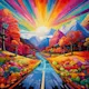 Calming outdoor mountain scene