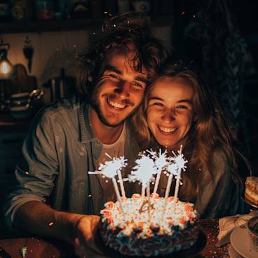 A husband celebrating a birthday, capturing the essence of love and togetherness