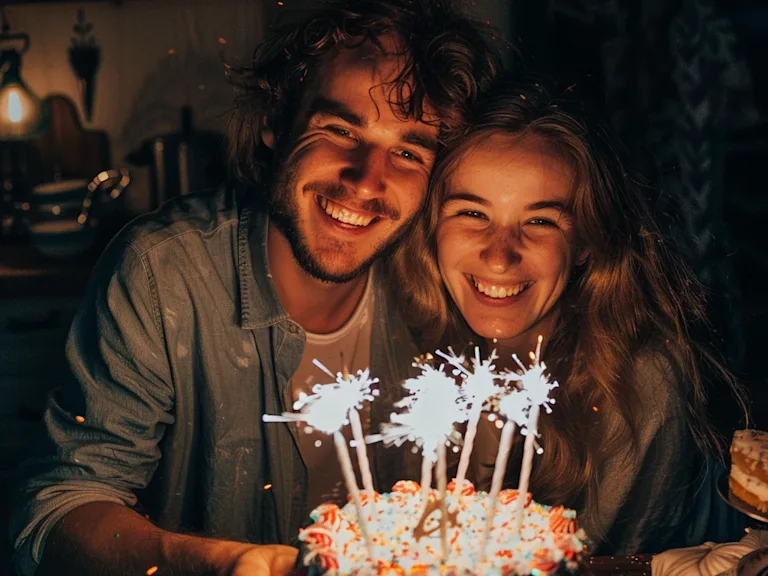 A husband celebrating a birthday, capturing the essence of love and togetherness