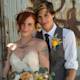 Couple celebrating their wedding trendy young adults