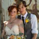 Couple celebrating their wedding trendy young adults