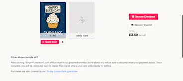 Pay for a group card from the basket