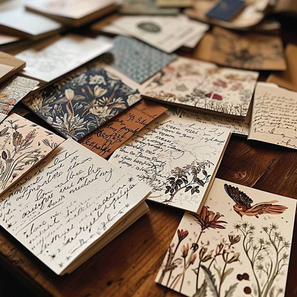 Variety of handwritten greeting cards