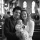 Photograph modern family christening in church