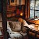 Photograph of a cozy writing nook with a sympathy card in progress, suggesting warmth and personal touch