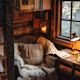 Photograph of a cozy writing nook with a sympathy card in progress, suggesting warmth and personal touch