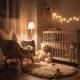 Photograph of a warm, cozy nursery with soft lighting and plush toys waiting for the new arrival