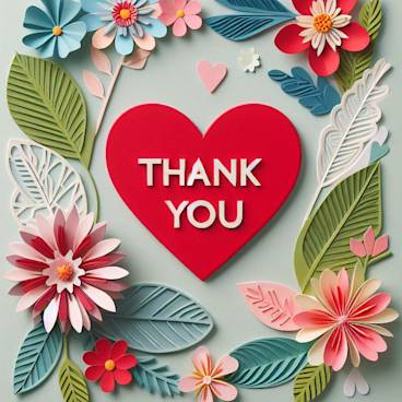 Card saying thank you
