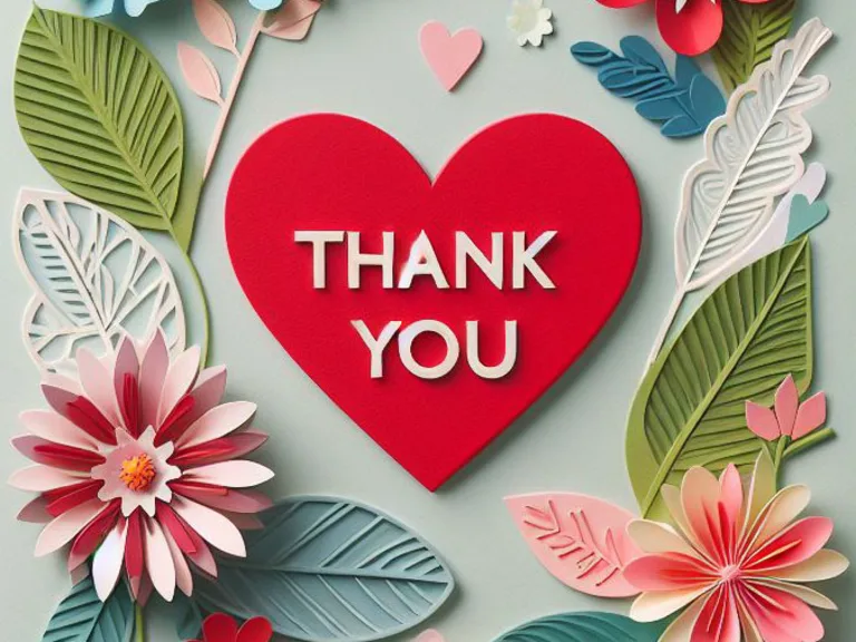 Card saying thank you